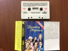 legendary performers compilatie caseta audio various muzica pop jazz USA 1986 foto