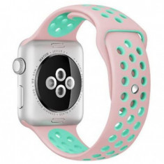 Curea pentru Apple Watch 42 mm Silicon Sport iUni Pink-Blue MediaTech Power foto