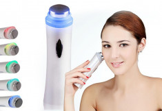 Aparat wireless de masaj facial si tratamente cosmetice de infrumusetare cu ultrasunete 3.6W, culoare Alb foto