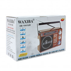 Mini radio portabil cu 3 frecvente, mp3 player, slot tf, sd, usb, waxiba culoare negru Digital Media foto