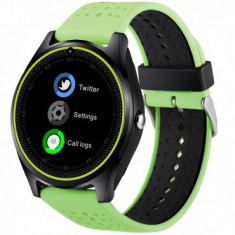 Ceas Smartwatch cu Telefon iUni V9 Plus, Touchscreen, 1.3 Inch HD, Camera 2MP, iOS si Android, Verde MediaTech Power foto