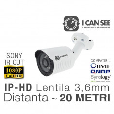 Camera de Supraveghere ICanSee Exterior model ICSS-IP2400S Tehnologie IP ONVIF SONY Rezolutie Full HD Lentila Fixa Night Vision 20M foto