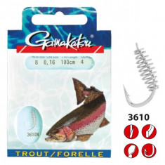 Carlige legate XX CARLIG GAMAKATSU LEGAT TROUT SPIRAL 0,25MM 4BUC/PL Fishing Hunting foto