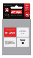 Cartus compatibil cli-551bk negru pentru canon, 15 ml, premium activejet, garantie 5 ani Digital Media foto