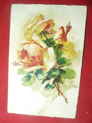 Ilustrata- Trandafiri- francat cu 1 leu Recensamantul 1930 foto
