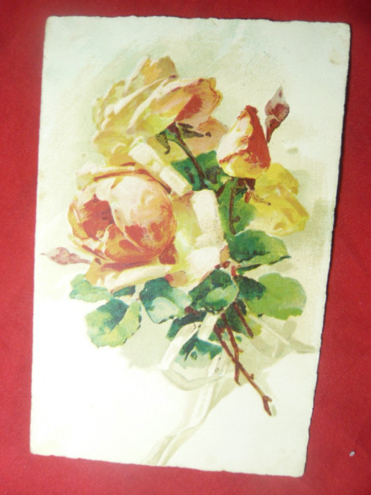 Ilustrata- Trandafiri- francat cu 1 leu Recensamantul 1930