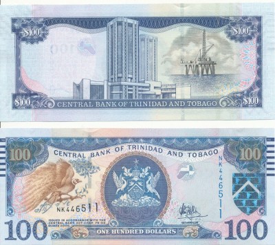 !!! TRINIDAD-TOBAGO - 100 DOLARI 2006 (2017) - P 51 c - UNC / SEMNATURA NOUA foto