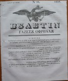 Ziarul Buletin , gazeta oficiala a Principatului Valahiei , nr. 38 , 1839