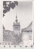 Bnk foto - Sighisoara - Turnul cu ceas, Alb-Negru, Romania de la 1950, Cladiri