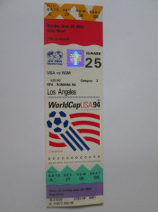 Rar! Bilet nefolosit de la meciul de fotbal USA-Romania/World Cup 26 iunie 1994 foto