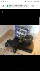 PS4 Slim 2 manete,11 jocuri foto