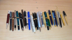 COLECTIE 30 BUCATI STILOURI SI PIXURI MONTBLANC PARKER AURORA PAPER MATE foto