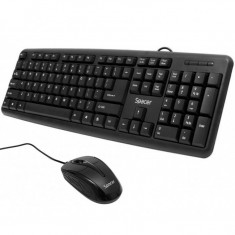 Kit Tastatura Spacer 104 taste, Anti-Spill, Negru + Mouse Optic Spacer SPMO-F02, 1000 dpi, 3 Butoane, 1 Rotita Scroll, Negru foto