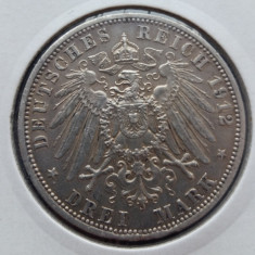 (A442) MONEDA DIN ARGINT GERMANIA - PRUSIA - 3 MARK 1912, LIT. A, WILHELM II