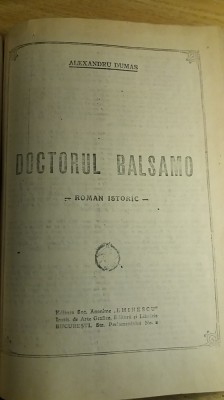myh 34f - Alexandre Dumas - Doctorul Balsamo - 2 volume foto