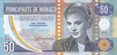 Bancnota Monaco 50 Franci 2018 - proba din polimer ( Grace Kelly ) foto