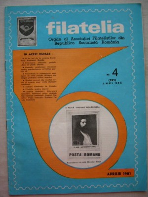 myh 15 - Filatelia - Revista filatelistilor din RSR - nr 4/aprile 1981 foto