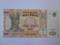 Moldova 100 Lei 1992 in stare foarte buna foto