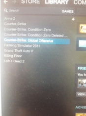 Vand cont Steam de 7 ani, cu GTA 5, Arma 2, Counter Strike 1.6 si altele. foto