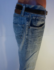 Blugi barbati EDWIN EUROPE ED-55 W32 L34 worn in / distressed - pt. cunoscatori foto