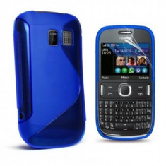 Toc silicon S-Case Nokia Asha 302 Albastra foto