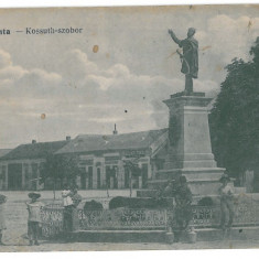 2792 - SALONTA, Bihor, Romania, stores, statue - old postcard - used - 1907