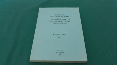 INDICATOR DE NORME DE DEVIZ PENTRU LUCRĂRI DE REPARAȚII LA ALIMENTĂRI CU APĂ * foto