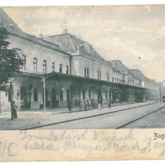 2409 - ORADEA, Railway & Train, Romania - old postcard - used - 1905