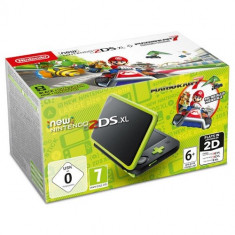 Consola New Nintendo 2DS XL Black + Lime Green + joc Mario Kart foto
