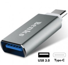 Adaptor Benks 6948005932275, USB 3.0 - USB-C (Gri) foto