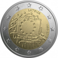 SV * Letonia 2 EURO 2015 * DRAPELUL UNIUNII EUROPENE * 1985 AUNC+ / UNC