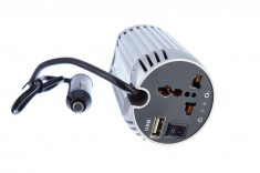 Invertor de tensiune 150W, alimentare 12V, iesire 220V si USB foto