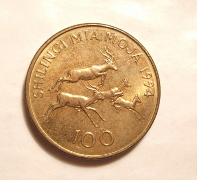 TANZANIA 100 SHILLINGI 1994 UNC foto