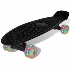 Skateboard Retro cu Ro?i LED Negru foto