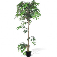 Ficus artificial cu aspect natural ?i ghiveci, 160 cm foto