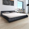 Cadru de pat din piele artificiala 140 x 200 cm, negru