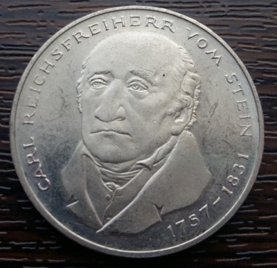 (M2013) MONEDA GERMANIA - 5 MARK 1981, LIT. G, JUBILIARA - CARL VOM STEIN foto