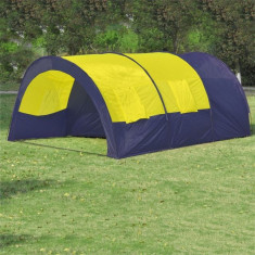 Cort pentru camping din poliester, 6 persoane, Albastru/ Galben foto