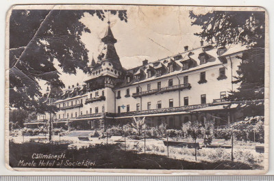 bnk cp Calimanesti - Marele Hotel al Societatii - circulata 1937 foto