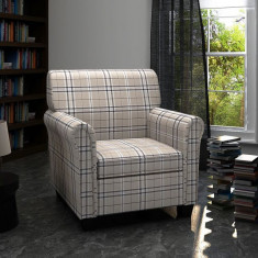 Fotoliu canapea cu perna de scaun, material textil, crem foto