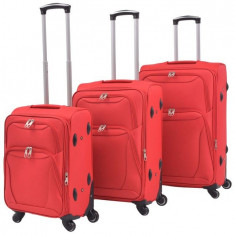 Set trolere din material textil, 3 piese, ro?u foto