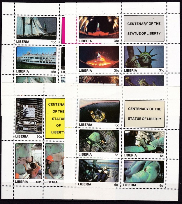 Liberia 1987 statuia libertatii MI 1378-97 4 kleib. MNH