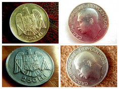 ROMANIA 250 LEI 1935 ARGINT MONEDA RARA ! GARANTAT ORIGINALA ! foto