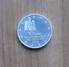 Germania 2002 , moneda 10 euro din argint , 925 ; 18 grame ; diametru : 32,5 mm foto