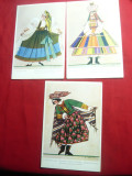 3 Ilustrate -Costume Populare Polonia -interbelice, Necirculata, Printata