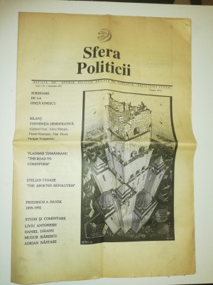 RAR - ZIAR VECHI - SFERA POLITICII - ANUL 1 NUMARUL 1 DECEMBRIE 1992 foto