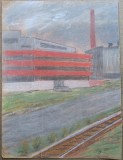 Fabrica / Combinat - semnat Agg &#039;67, Peisaje, Pastel, Altul