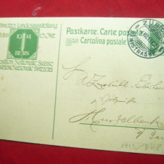 Carte Postala Elvetia 1913 Wilhelm Tell copilul cu reclama Expozitia Nationala