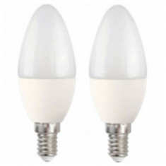 Bec LED Lumanare MegaLed CF-50WP2 5W E14 2700K 390 lm (2 pcs) Alb foto