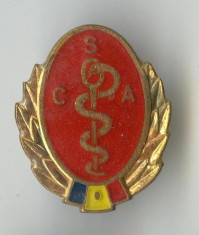 CSA Medicina Sanitari - Pionieri tineret - Insigna RSR 1970 foto